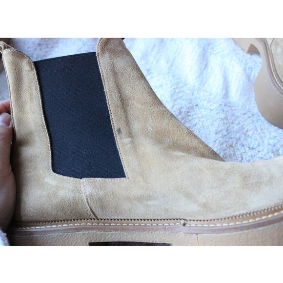 Freda Salvador Celia Suede Camel Chelsea Lug Platform Boots Size 9.5 - Picture 5 of 5